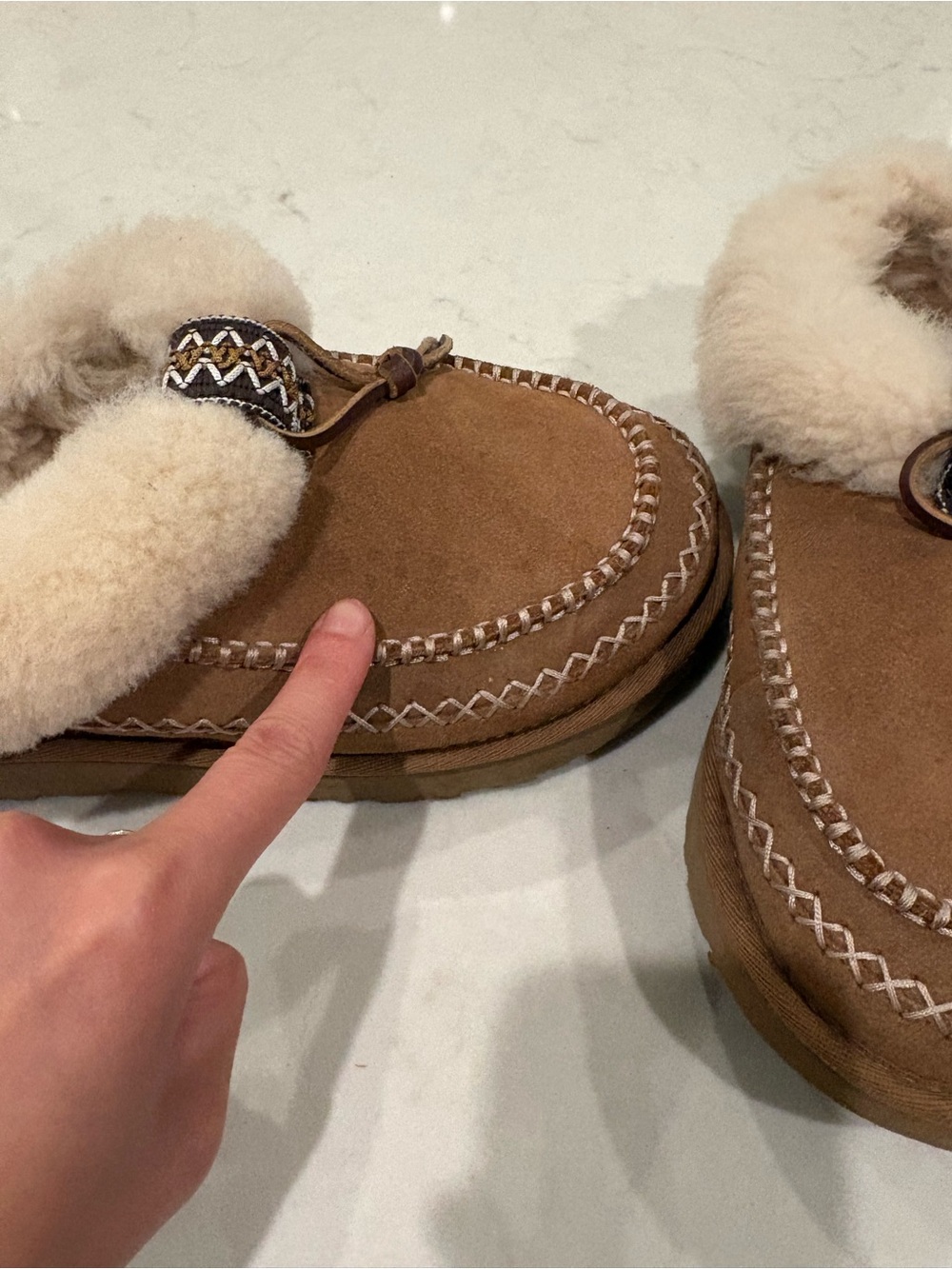 Uggs Shearling-Lined Suede Moccasin Slippers - Chestnut - Picture 8 of 13